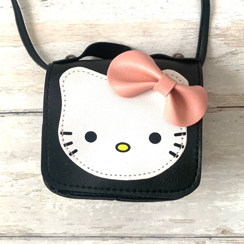 Hello Kitty Purse Black White Crossbody Bag Vegan Leather Sanrio Bags NEW